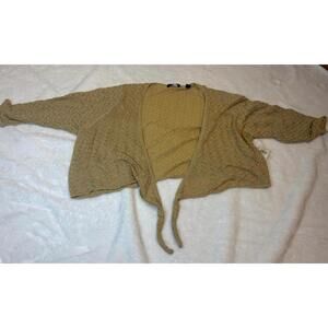 Context Woman Gold Knit Wrap Top Size 3X